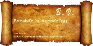 Barabás Versény névjegykártya